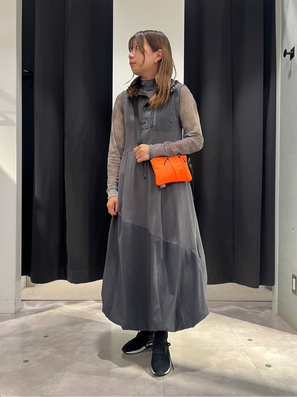 【ラシュッド　LASUD　バルーンワンピース】 ラシュッド LASUD 異素材ドッキングバルーンワンピース