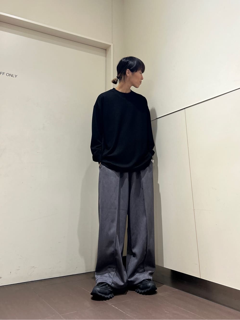 tk.TAKEO KIKUCHIのカラーワッフルオーバーサイズカットソーを使ったコーディネートを紹介します。｜Rakuten Fashion(楽天ファッション／旧楽天ブランドアベニュー)4538433