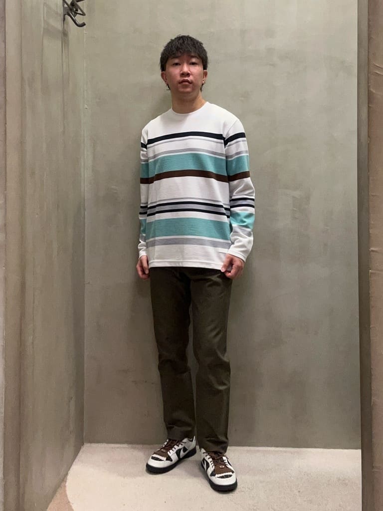 TAKEO KIKUCHIのリップルパネルボーダーカットソーを使ったコーディネートを紹介します。｜Rakuten Fashion(楽天ファッション／旧楽天ブランドアベニュー)4569194