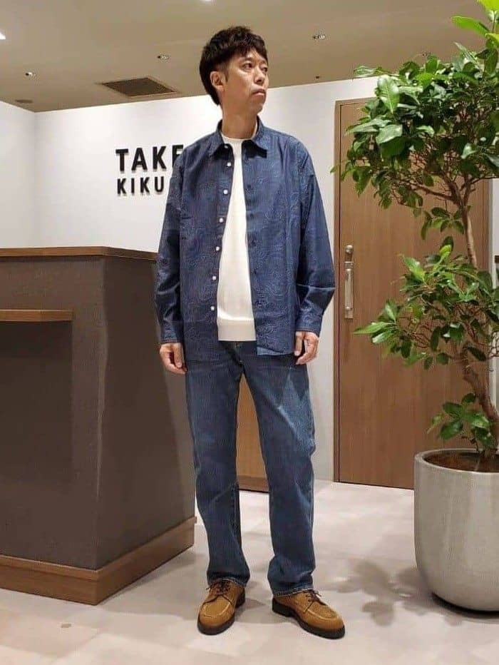 TAKEO KIKUCHIの【接触冷感/Made in JAPAN】七分袖 梨地カットソーを使ったコーディネートを紹介します。｜Rakuten Fashion(楽天ファッション／旧楽天ブランドアベニュー)4579675
