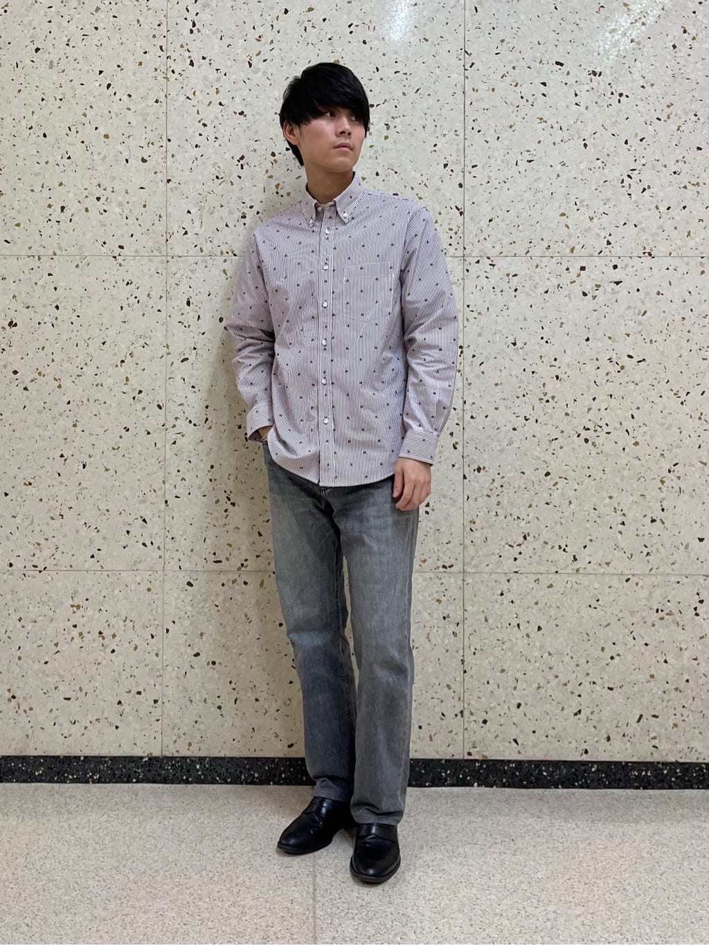TAKEO KIKUCHIのハットモチーフ ジャカード ストライプ シャツを使ったコーディネートを紹介します。｜Rakuten Fashion(楽天ファッション／旧楽天ブランドアベニュー)4582827
