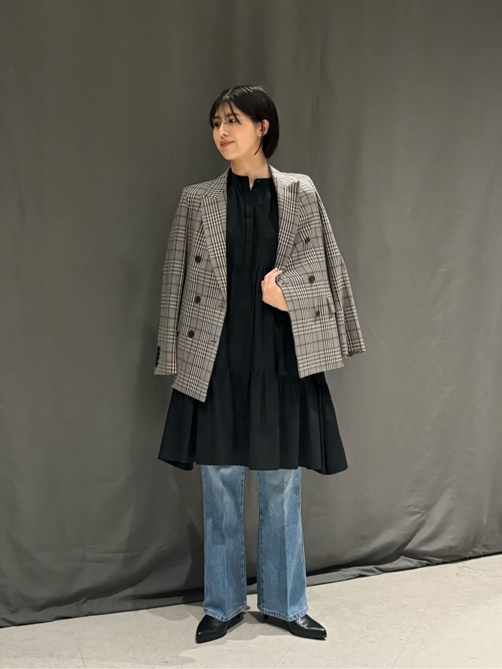 UNITED ARROWS コットン ティアード ミニ ワンピース