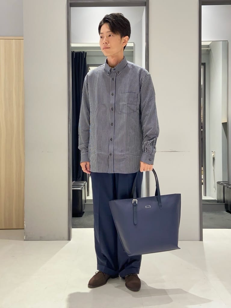 TAKEO KIKUCHIの【抗菌防臭/シーズンレス】シアサッカー ジャージシャツを使ったコーディネートを紹介します。｜Rakuten Fashion(楽天ファッション／旧楽天ブランドアベニュー)4589330