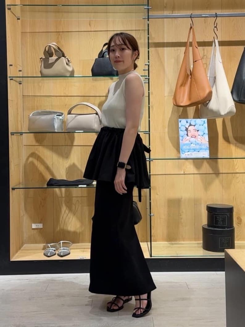 カプリシュレマージュ　マキシIラインスカート　タイトスカート ブラック ロング CAPRICIEUX LE'MAGE スカート 「低身長サイズあり」マキシI
