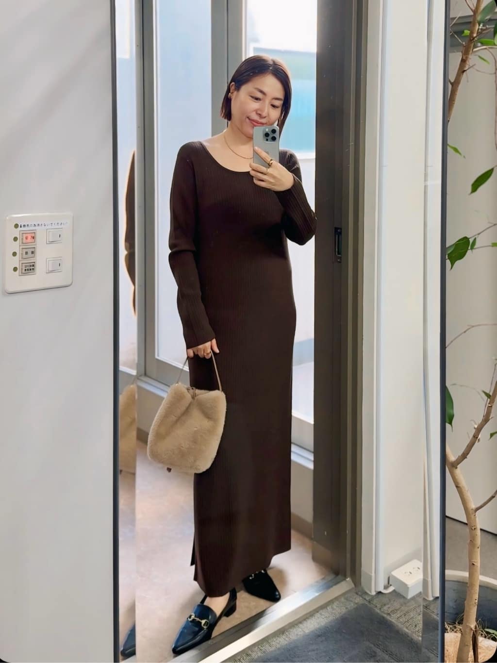 リブドロワ　RIVEDROITE ニットワンピース　ロング　黒　38 サイズ リブドロワ RIVEDROITE ニットワンピース ロング 黒 38 サイズ