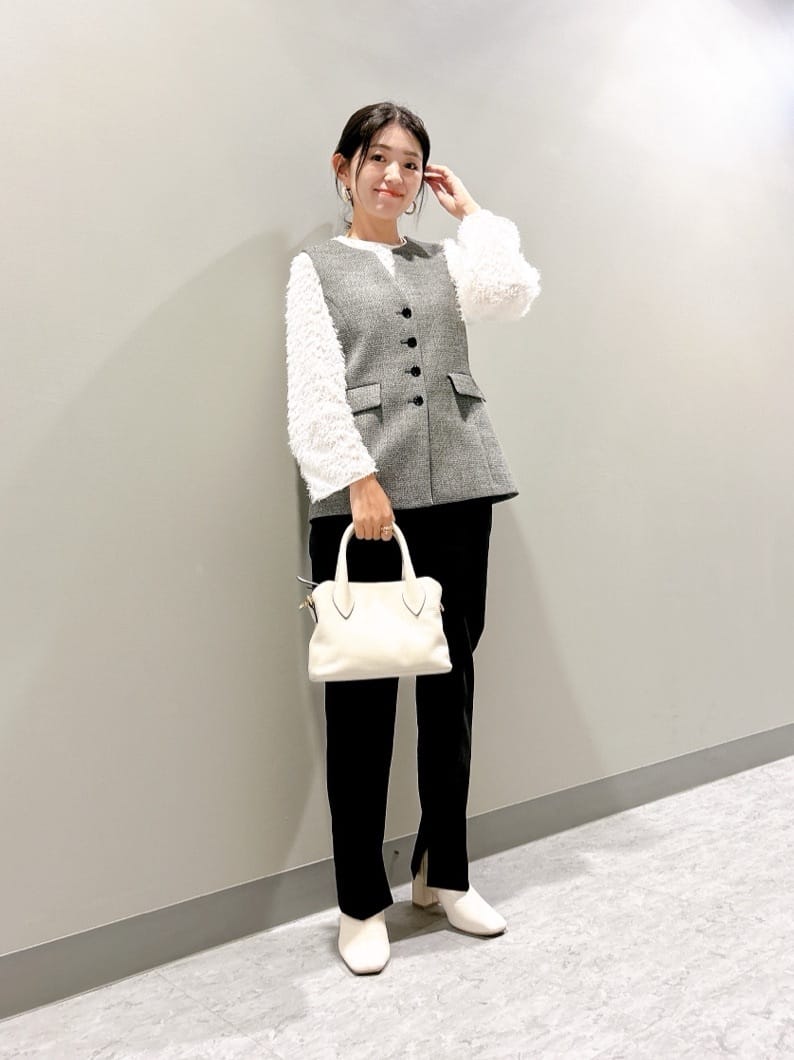 ANAYI | 【セットアップ対応商品】ワッフルツイードペプラムジレ