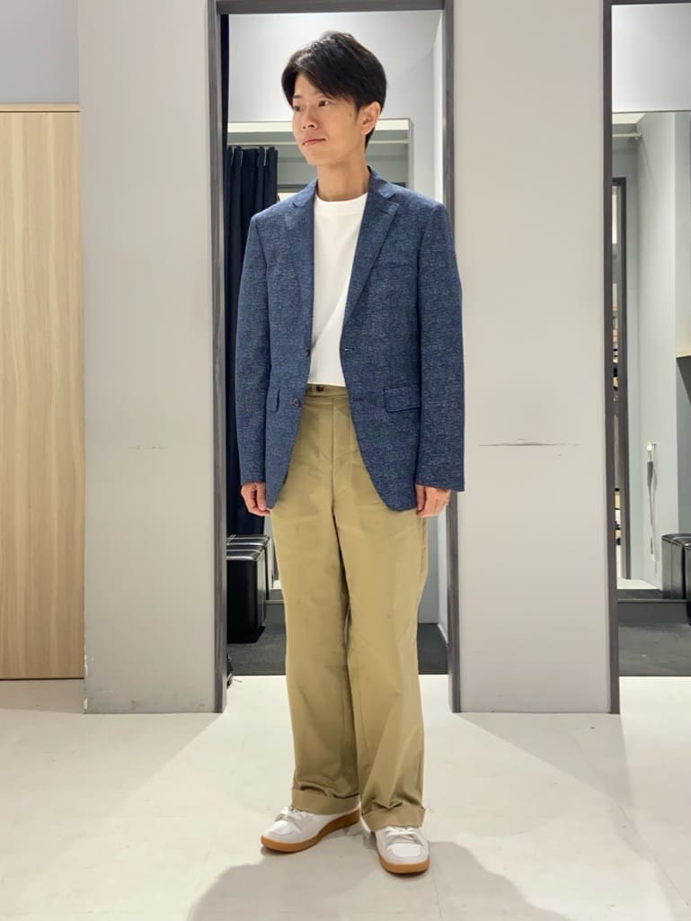 TAKEO KIKUCHIの【抗菌防臭】COOL DOTS(R)ドビープリント ジャケットを使ったコーディネートを紹介します。｜Rakuten Fashion(楽天ファッション／旧楽天ブランドアベニュー)4609789