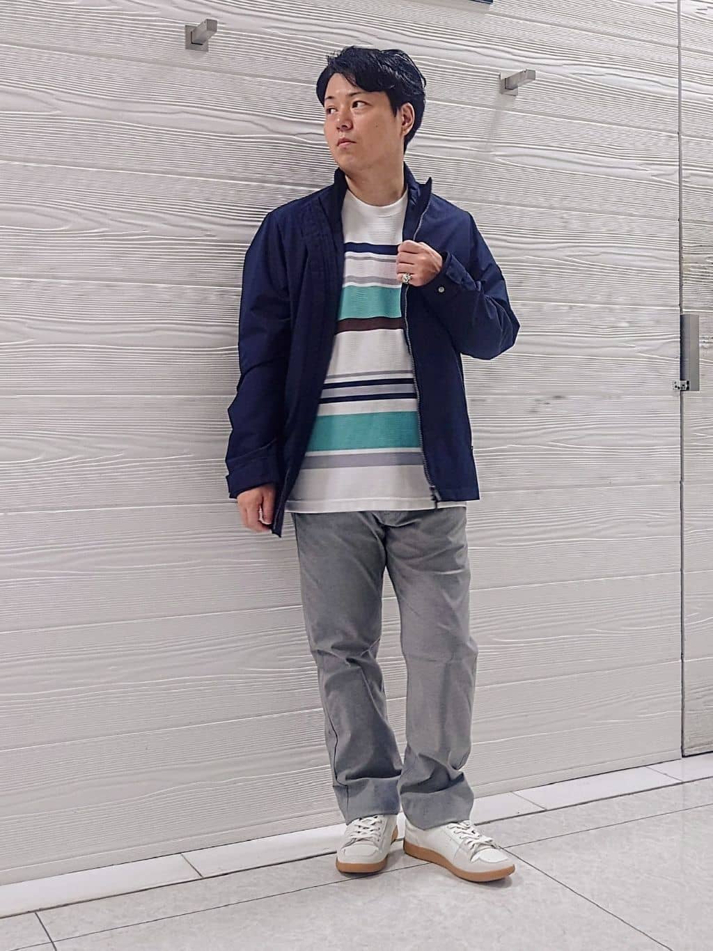 TAKEO KIKUCHIのリップルパネルボーダーカットソーを使ったコーディネートを紹介します。｜Rakuten Fashion(楽天ファッション／旧楽天ブランドアベニュー)4617495