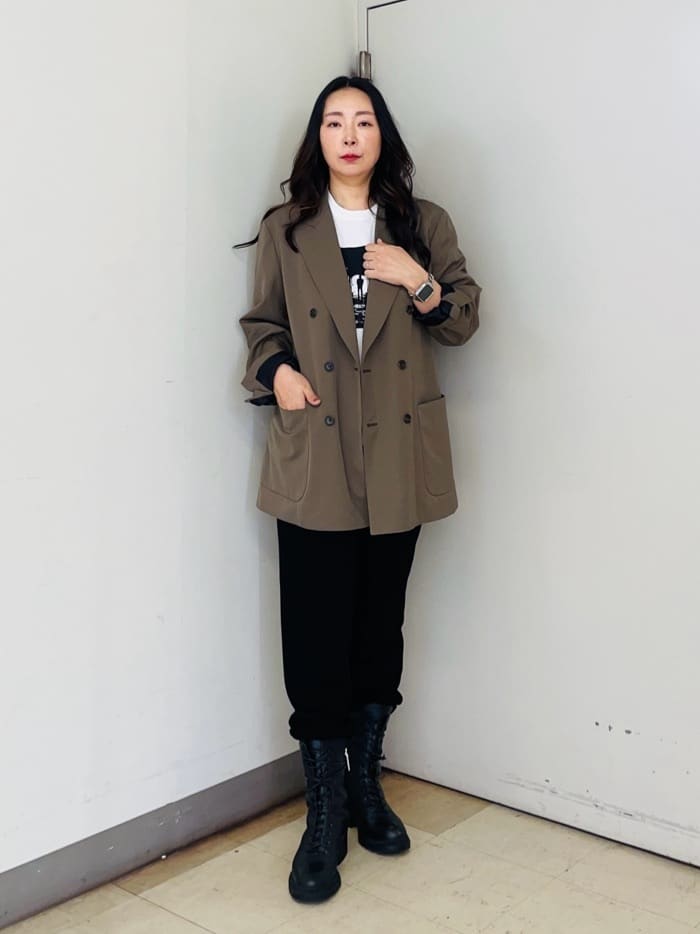 TAKEO KIKUCHIの【THE FLAGSHIP】ギャバ ダブルジャケットを使ったコーディネートを紹介します。｜Rakuten Fashion(楽天ファッション／旧楽天ブランドアベニュー)4618302