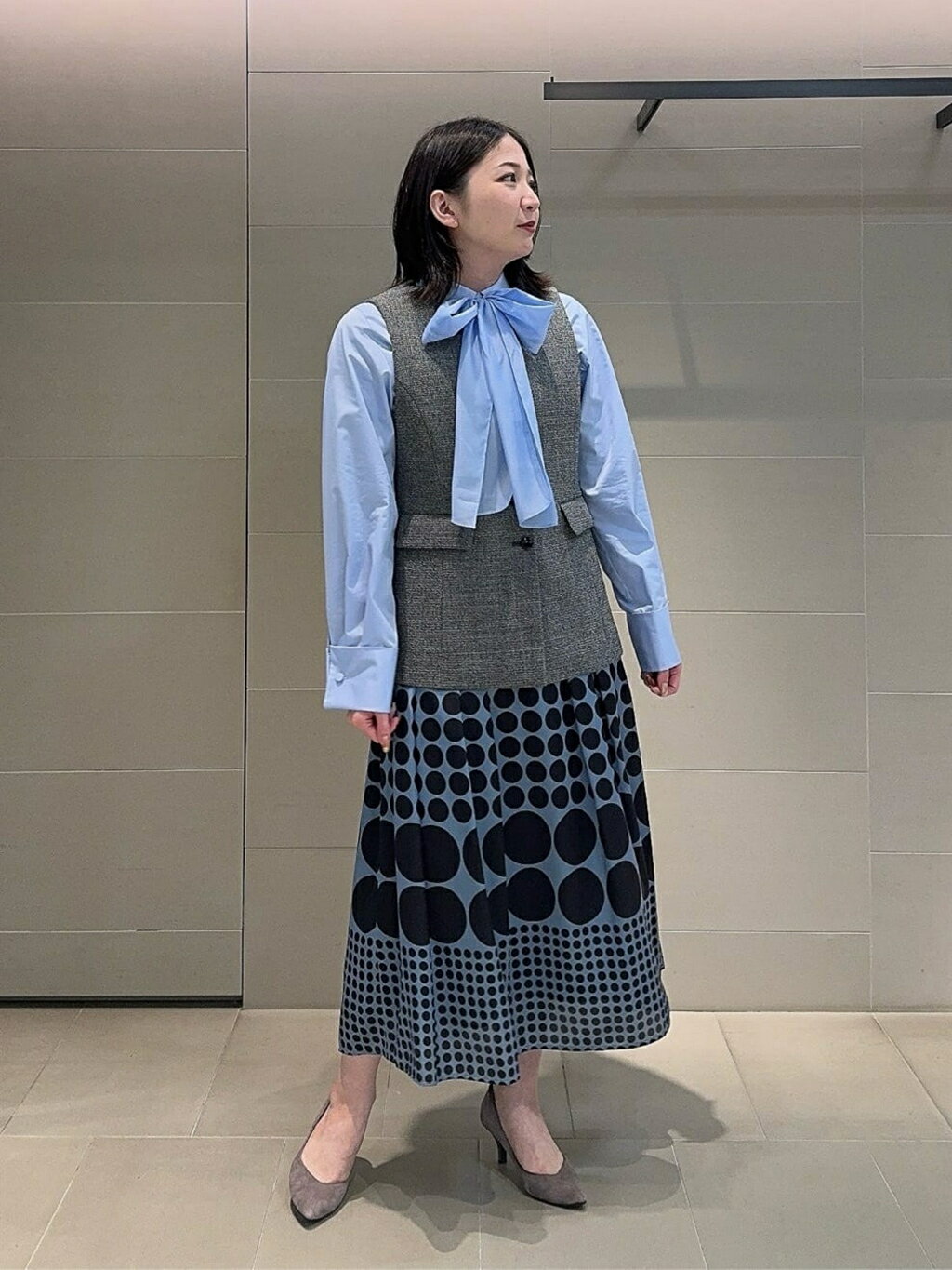 ANAYI | 【セットアップ対応商品】ワッフルツイードペプラムジレ