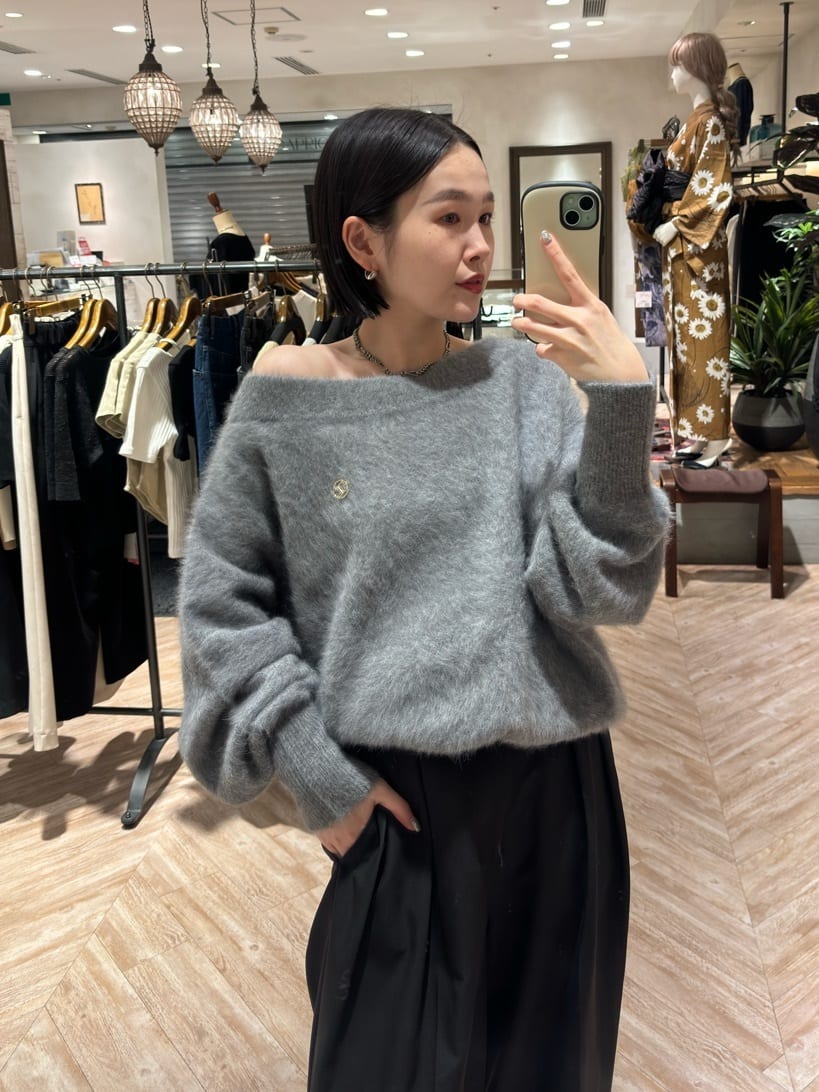 capricieux le'mage FOXカシミアボートネックニット モカ CAPRICIEUX LE´MAGE】FOXカシミアボートネックニット モカ