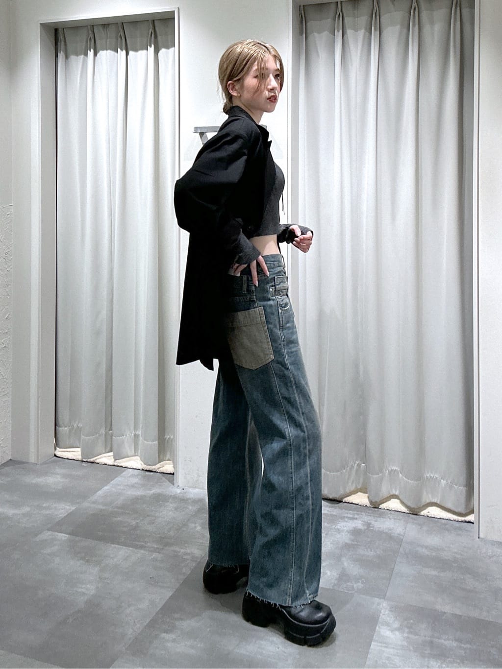 SLY DOUBLE BELT WIDE FLARE PT-C