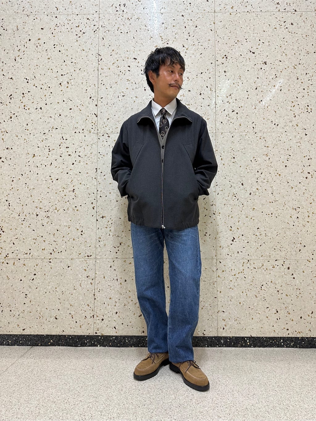 TAKEO KIKUCHIの千鳥格子 ジップアップ ブルゾンを使ったコーディネートを紹介します。｜Rakuten Fashion(楽天ファッション／旧楽天ブランドアベニュー)4655342