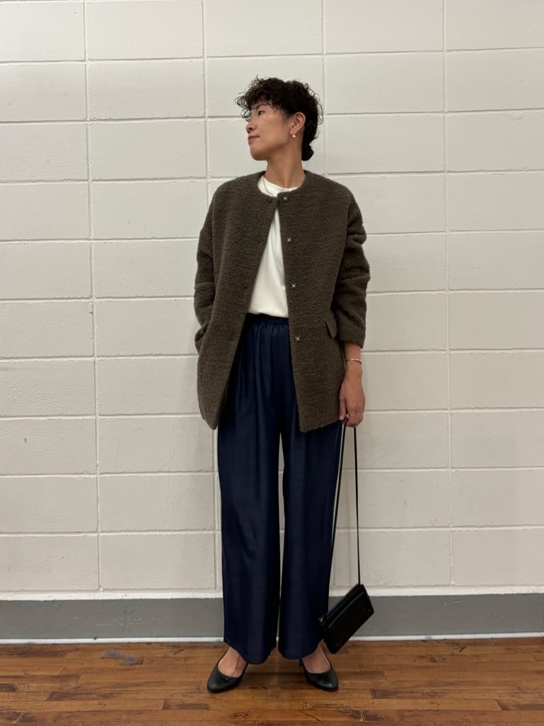 BEARDSLEYの《15 quinze》ツイードハーフコートを使ったコーディネート 