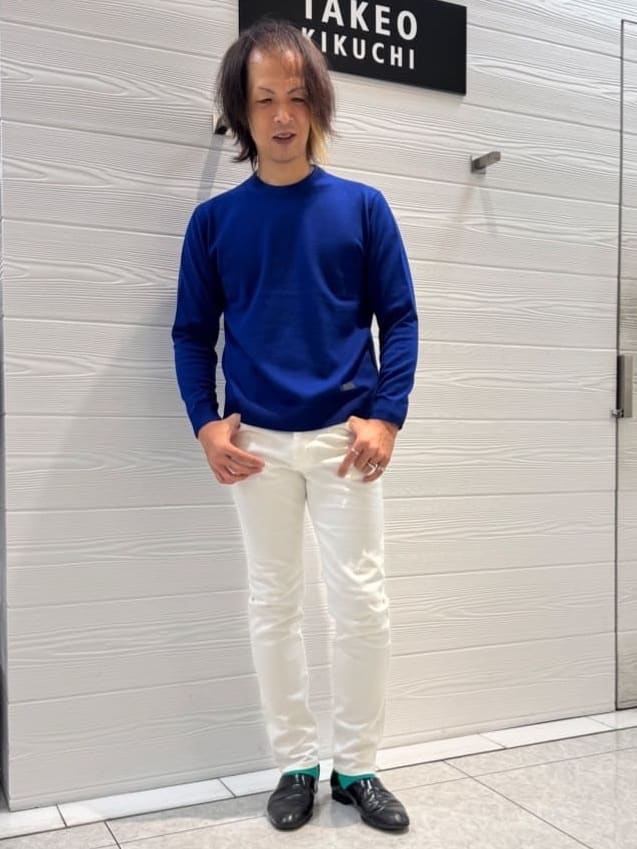 TAKEO KIKUCHIの【アンチピリング】クルーネック ニットを使ったコーディネートを紹介します。｜Rakuten Fashion(楽天ファッション／旧楽天ブランドアベニュー)4667834