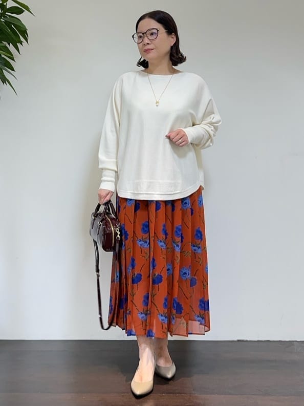 UNTITLEDの【セットアップ可能/洗える/柄スカート】フラワーシフォン