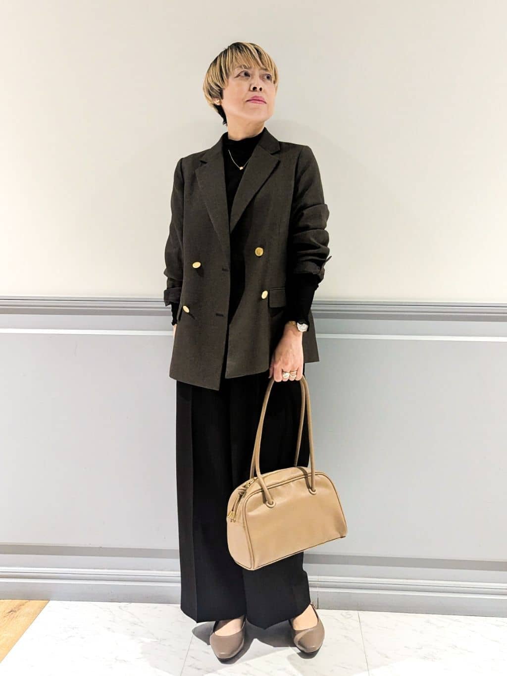 groveのシアー切替ハイネックプルオーバーを使ったコーディネートを紹介します。｜Rakuten Fashion(楽天ファッション／旧楽天ブランドアベニュー)4680725