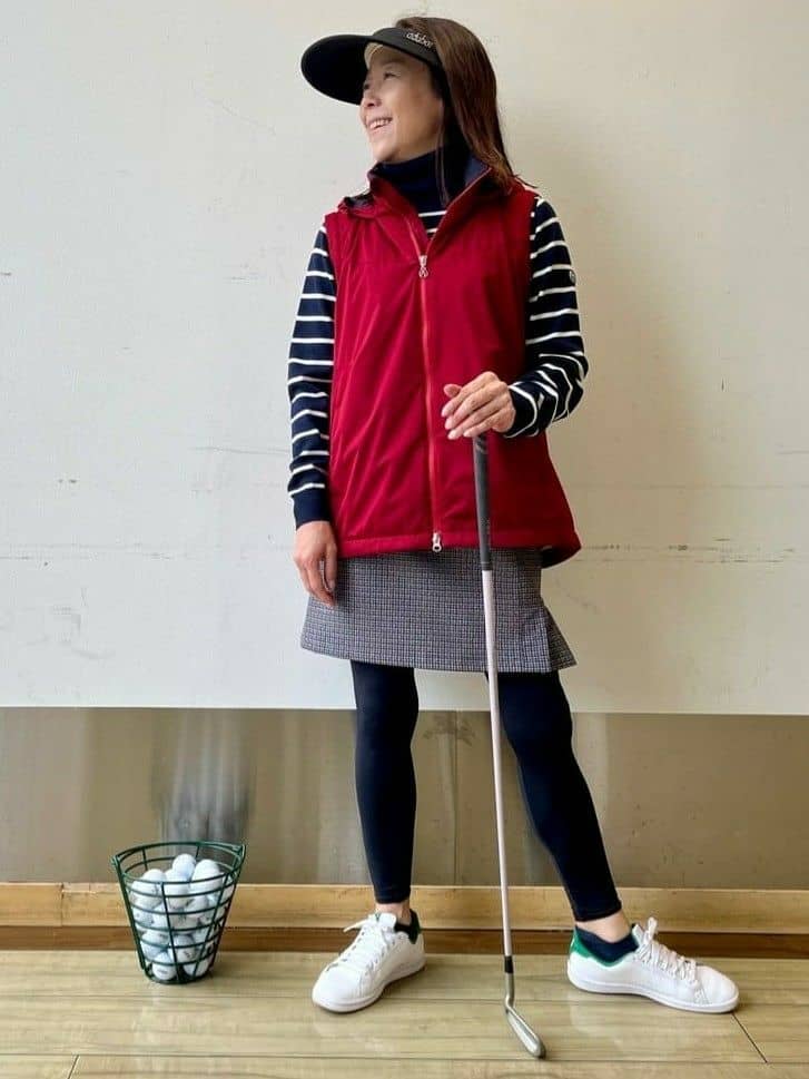 adabatのツイードチェックデザイン ダウンスカートを使った