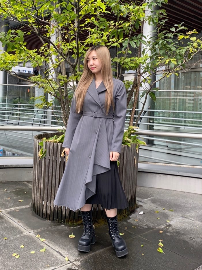 REDYAZELのサイドプリーツストライプワンピースを使ったコーディネートを紹介します。｜Rakuten Fashion(楽天ファッション／旧楽天ブランドアベニュー)4693544