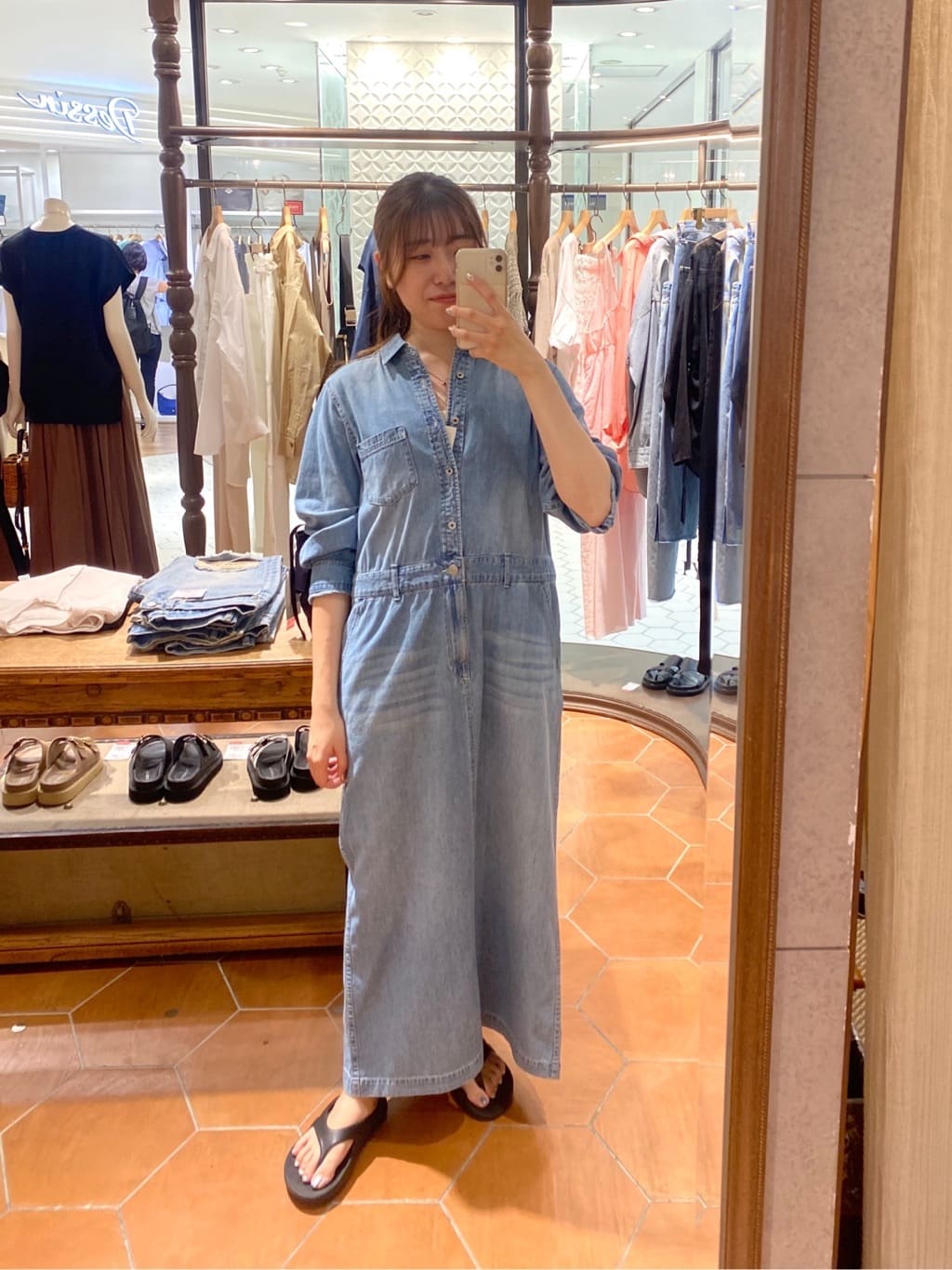 RIVE DROITE MONN×Yoshiiiiii デニムシャツワンピース