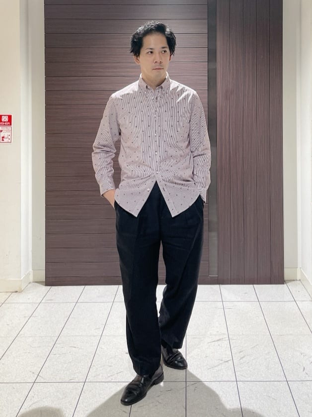 TAKEO KIKUCHIのハットモチーフ ジャカード ストライプ シャツを使ったコーディネートを紹介します。｜Rakuten Fashion(楽天ファッション／旧楽天ブランドアベニュー)4711146