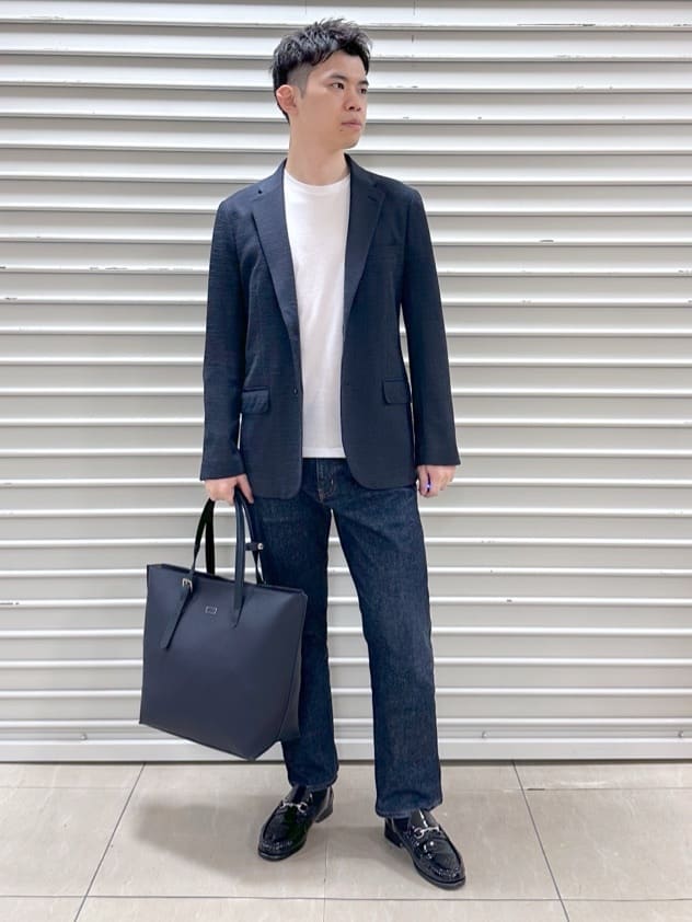 TAKEO KIKUCHIの【尾州織】ラッセルメッシュ ジャケット/ セットアップ対応を使ったコーディネートを紹介します。｜Rakuten Fashion(楽天ファッション／旧楽天ブランドアベニュー)4711161