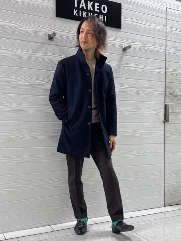 TAKEO KIKUCHIの【ダウンライナー付】メランジ スタンドカラー コートを使ったコーディネートを紹介します。｜Rakuten Fashion(楽天ファッション／旧楽天ブランドアベニュー)4713145