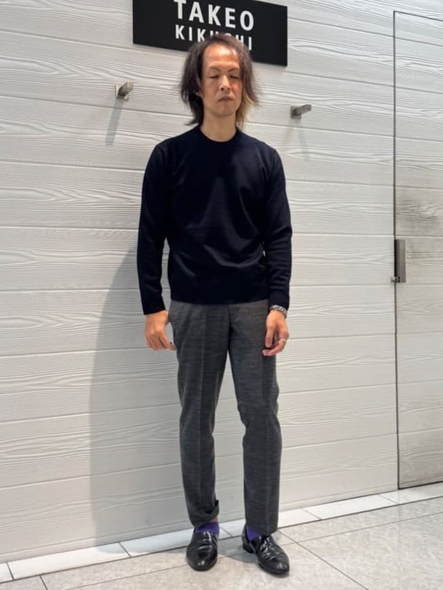 TAKEO KIKUCHIの【アンチピリング】クルーネック ニットを使ったコーディネートを紹介します。｜Rakuten Fashion(楽天ファッション／旧楽天ブランドアベニュー)4720846