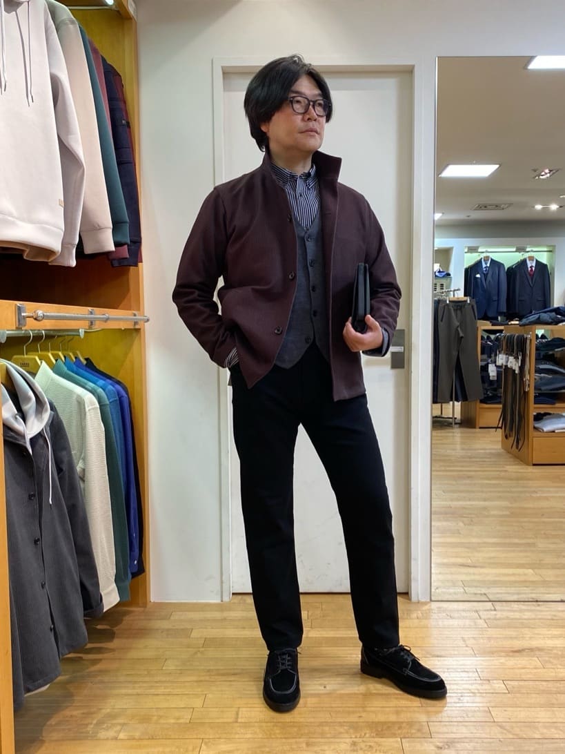 TAKEO KIKUCHIの【DOWN FABRIC】ダウンファブリック スタンドカラーブルゾンを使ったコーディネートを紹介します。｜Rakuten Fashion(楽天ファッション／旧楽天ブランドアベニュー)4726576
