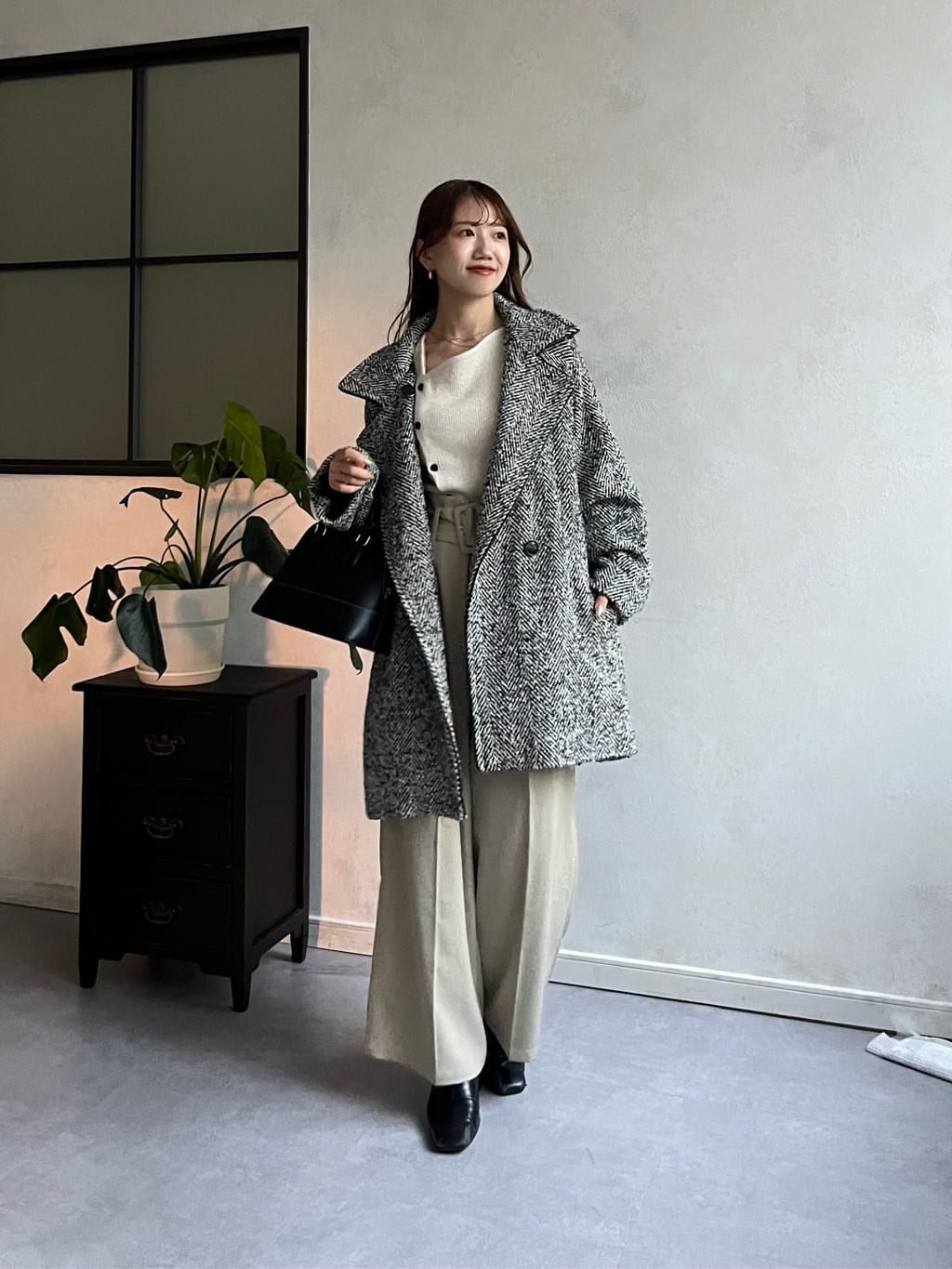 Thevon ツイード パイピング ミドルコート（冬バーゲン☆】 of