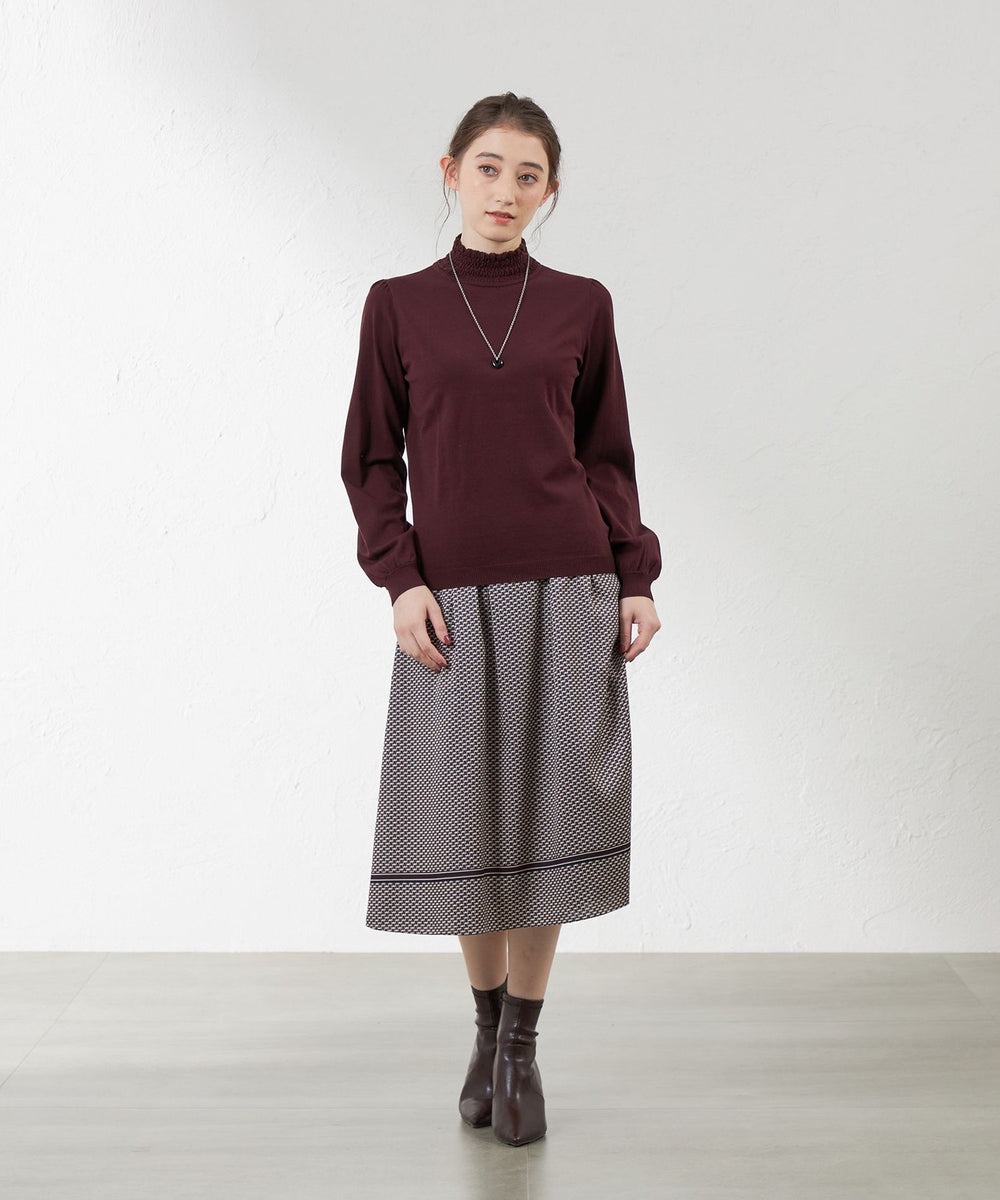 AMACAのライトバルキーストレッチパフスリーブニットを使ったコーディネートを紹介します。｜Rakuten Fashion(楽天ファッション／旧楽天ブランドアベニュー)4736292