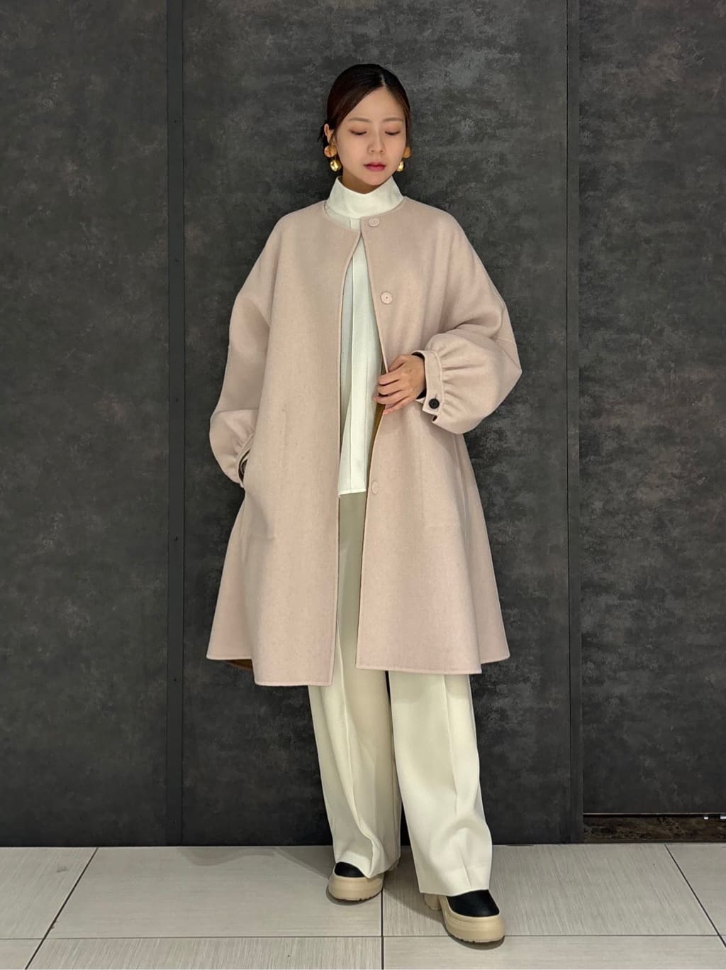 ADORE | ◇カシミヤ混2TONEリバーノーカラーコート | Rakuten Fashion