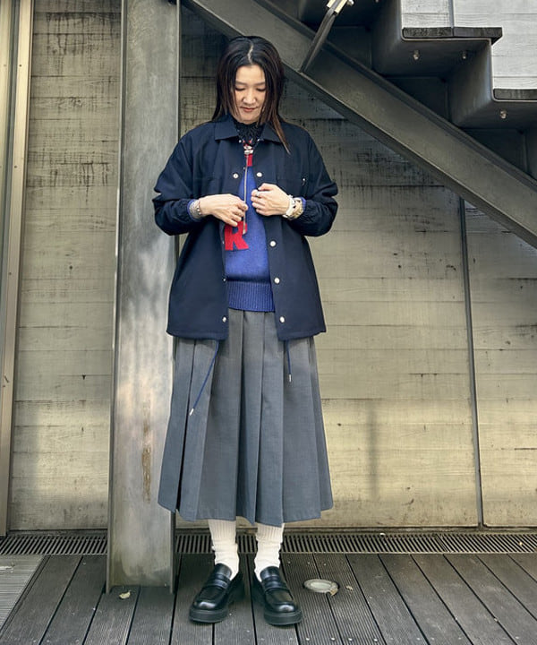 Demi-Luxe BEAMSのダブル ベルト プリーツ スカートを使ったコーディネートを紹介します。｜Rakuten Fashion(楽天ファッション／旧楽天ブランドアベニュー)4745676