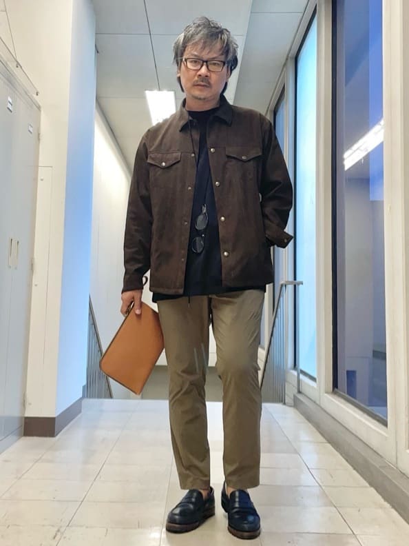 TAKEO KIKUCHIの【THE FLAGSHIP】アマレッタスエード シャツGジャンを使ったコーディネートを紹介します。｜Rakuten Fashion(楽天ファッション／旧楽天ブランドアベニュー)4757433