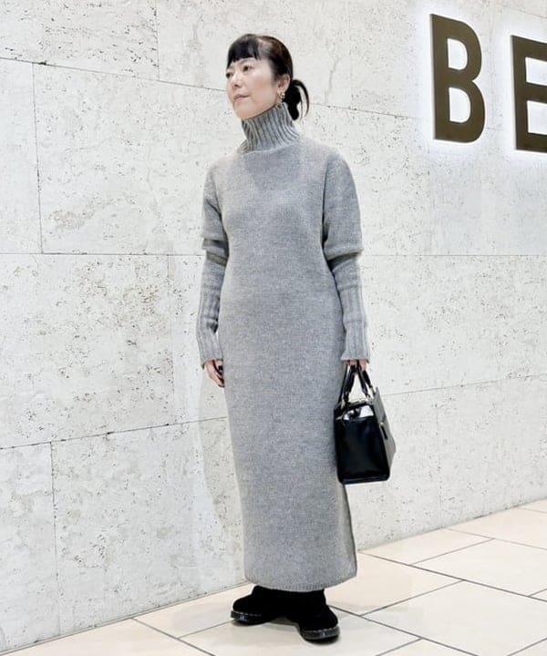 【Demi-Luxe BEAMS】ハイネック ニットワンピース Demi-Luxe BEAMS】ハイネックニットワンピース