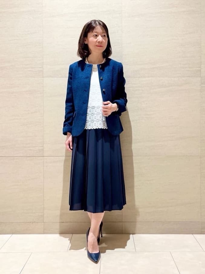 NEWYORKERのカラーモールツィード ノーカラージャケットを使ったコーディネートを紹介します。｜Rakuten Fashion(楽天ファッション／旧楽天ブランドアベニュー)4767111