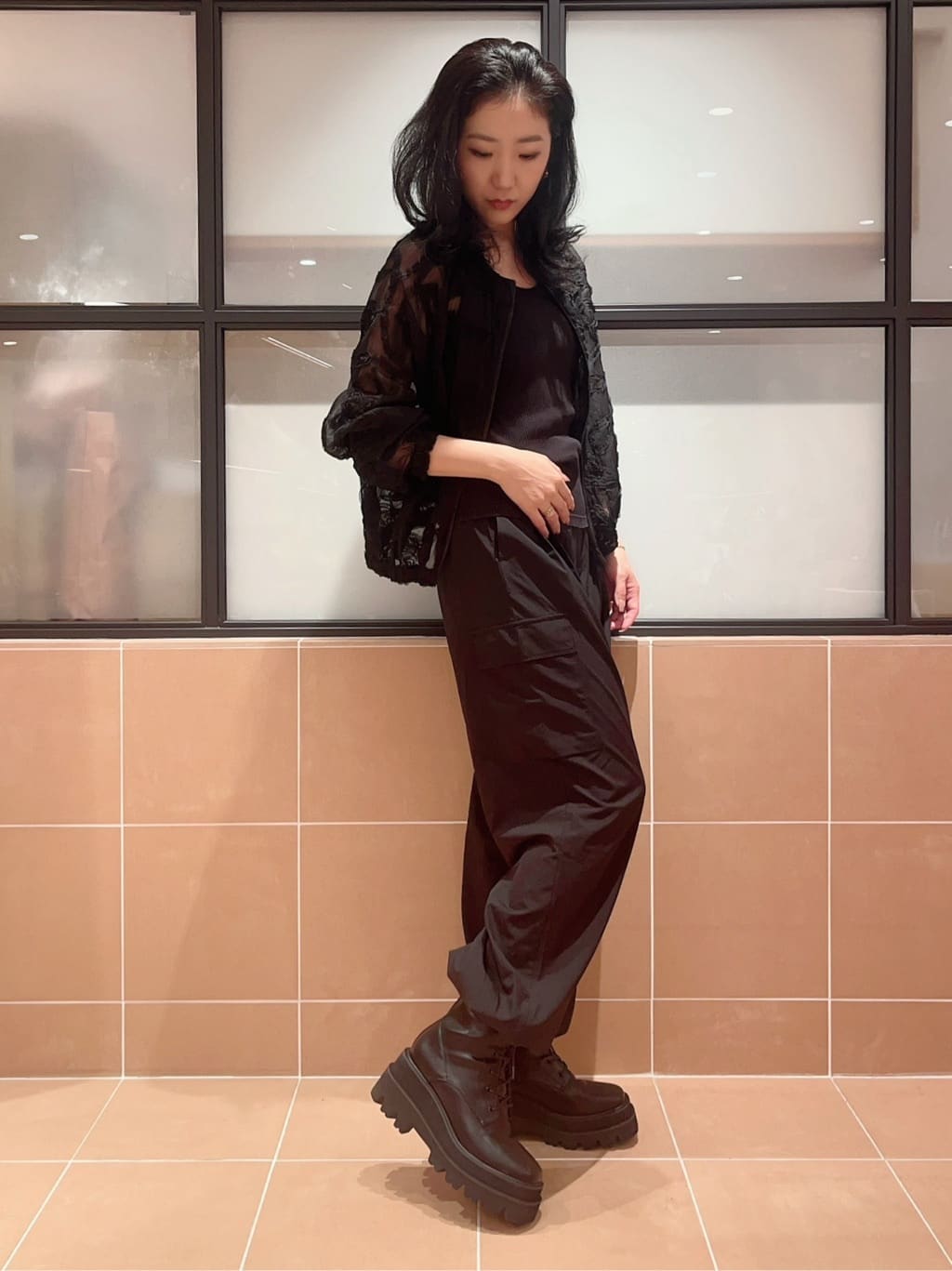 ESPERANZAのトラックソールレースアップショートブーツを使ったコーディネートを紹介します。｜Rakuten Fashion(楽天ファッション／旧楽天ブランドアベニュー)4773734
