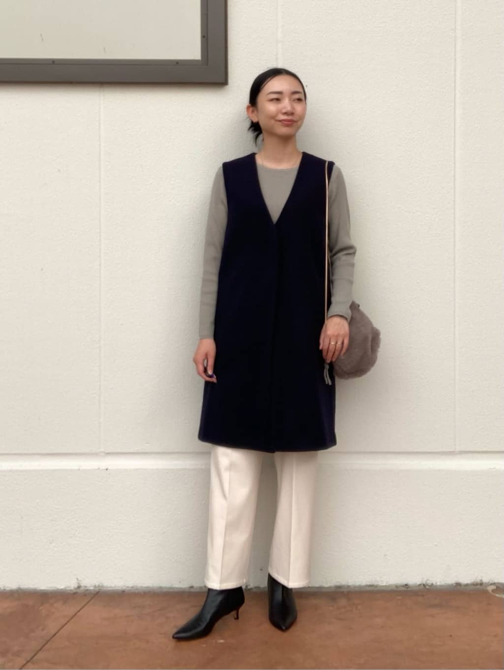 UNITED ARROWS LTD. OUTLETのニットメルトン ロングジレ -ハンドウォッシャブル- を使ったコーディネート ...