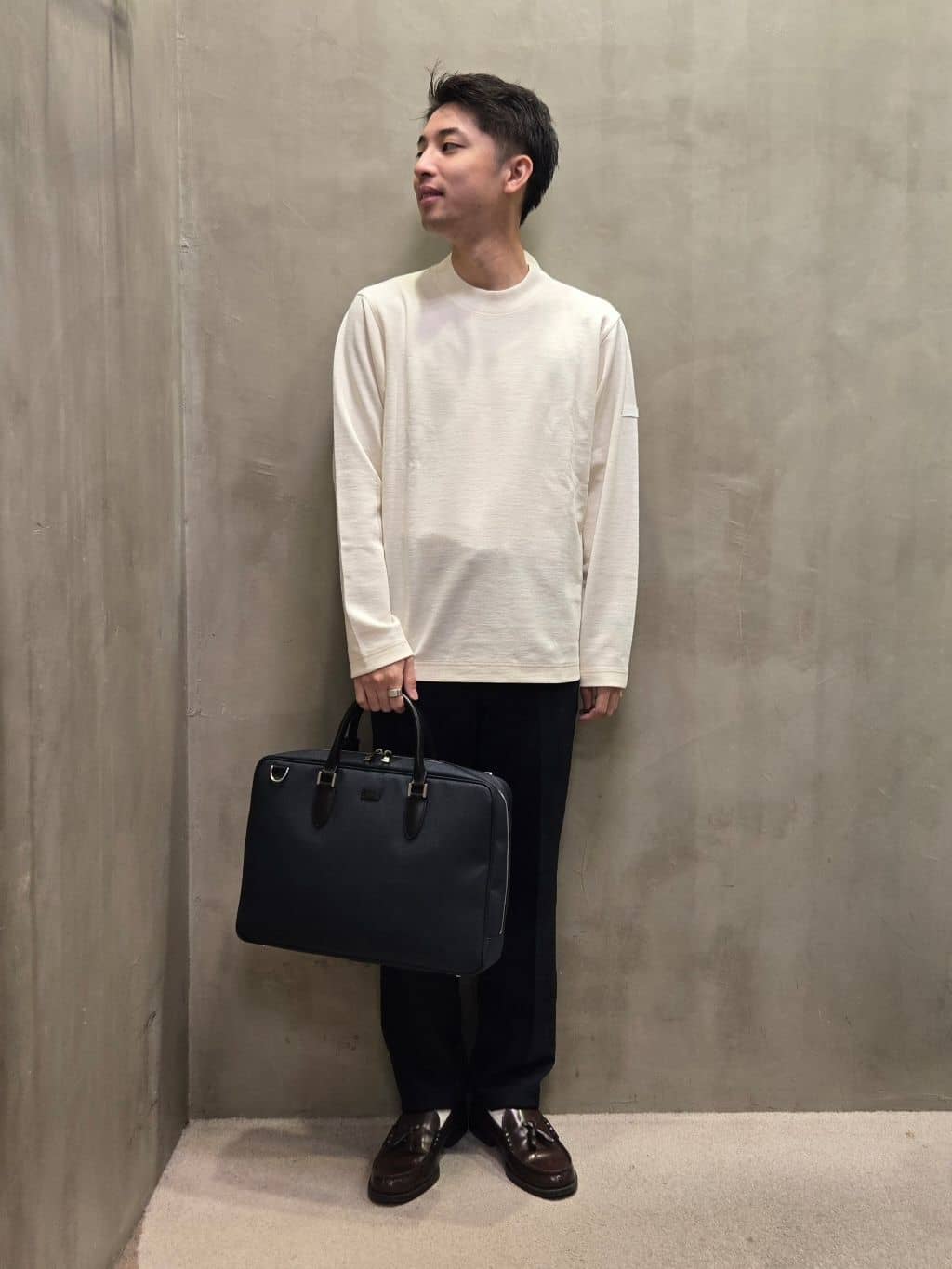 TAKEO KIKUCHIの【Sサイズ~】ウールブレンド ポンチ カットソーを使ったコーディネートを紹介します。｜Rakuten Fashion(楽天ファッション／旧楽天ブランドアベニュー)4777891