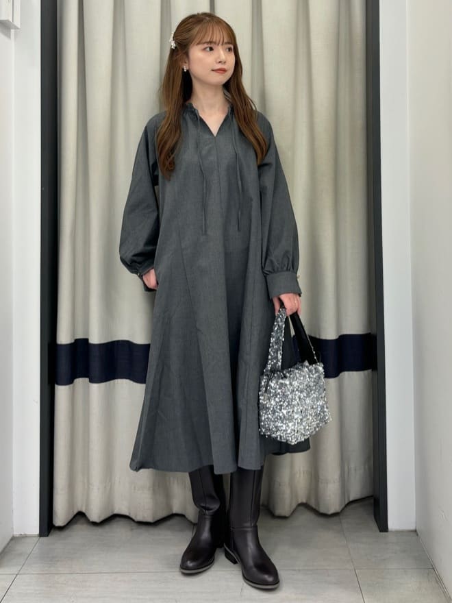 groveのラグランフレアワンピースを使ったコーディネートを紹介します。｜Rakuten Fashion(楽天ファッション／旧楽天ブランドアベニュー)4778025