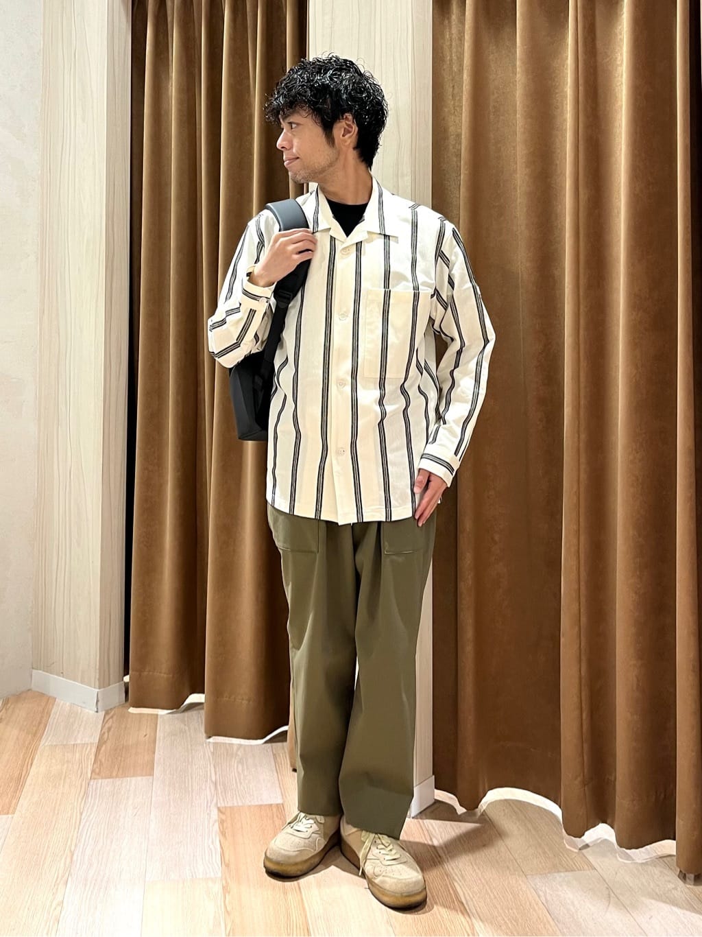 TAKEO KIKUCHIのカラミ ストライプ ジャージー シャツを使ったコーディネートを紹介します。｜Rakuten Fashion(楽天ファッション／旧楽天ブランドアベニュー)4781492
