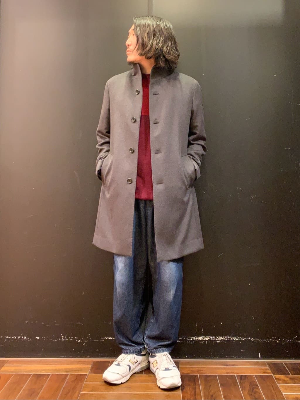 TAKEO KIKUCHIの【ウールカシミヤブレンド】ビーバー調 スタンドカラー コートを使ったコーディネートを紹介します。｜Rakuten Fashion(楽天ファッション／旧楽天ブランドアベニュー)4782600