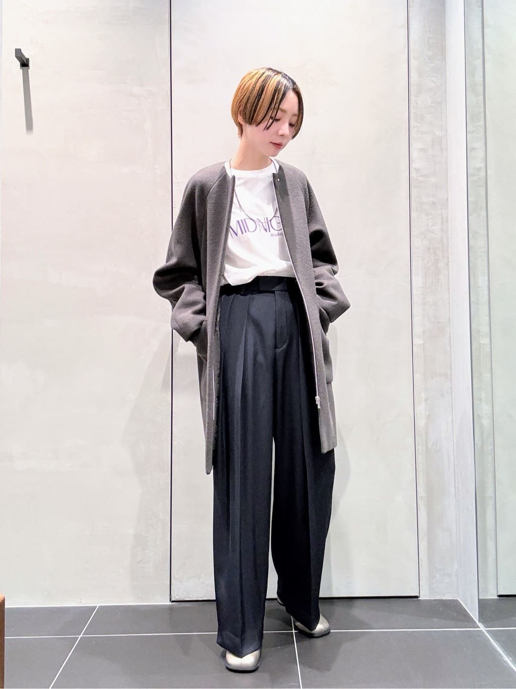 BEAUTY&YOUTH UNITED ARROWSのウールブレンド ノーカラーミドルコート 