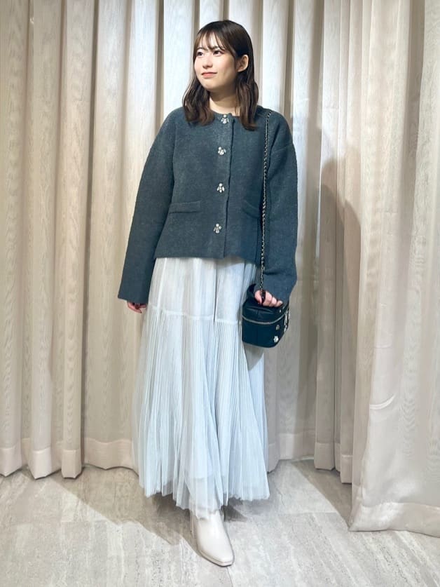 TRANSIT ジッパー コーディガン JILL by JILL STUART | ◇ビジュー釦コーディガン | Rakuten Fashion