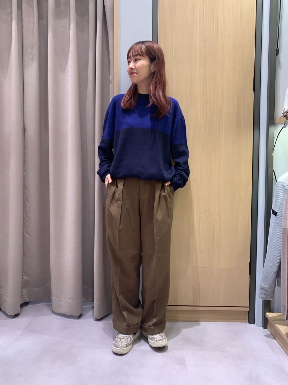 TAKEO KIKUCHIの【洗えるカシミヤ】微塵ボーダー カシミヤニットを使ったコーディネートを紹介します。｜Rakuten Fashion(楽天ファッション／旧楽天ブランドアベニュー)4801837