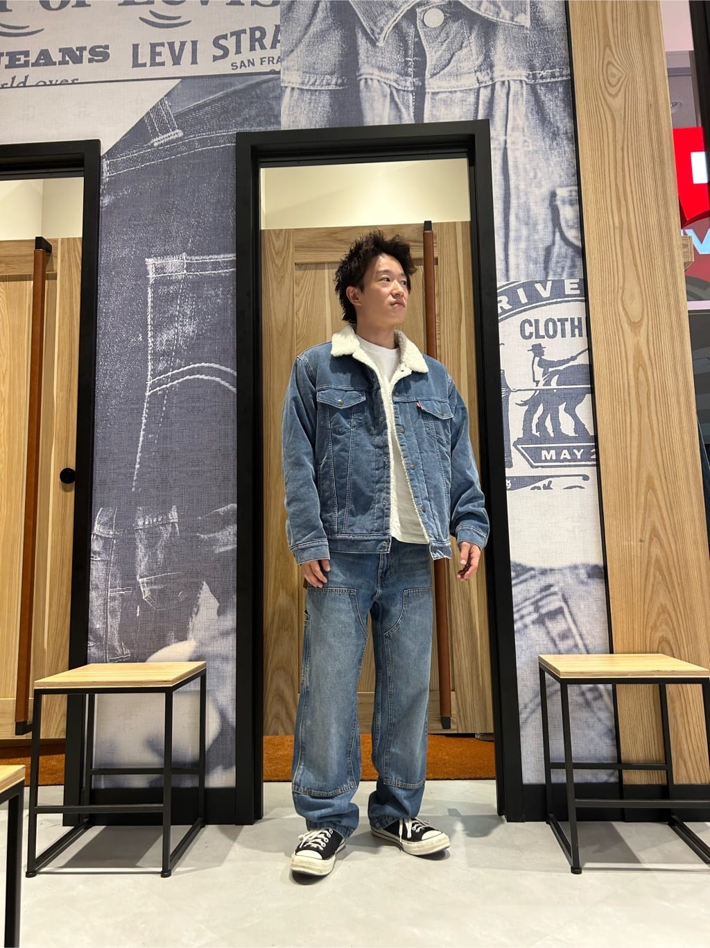 Levi'sの568(TM) ルーズストレート ダブルニー ミディアムインディゴを