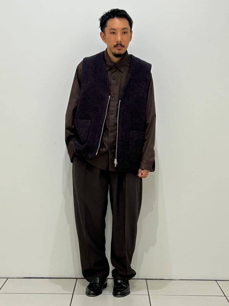 EDIFICEのLA BOUCLE (ラブークル) HERRINGBONE ZIP ジレを使った 