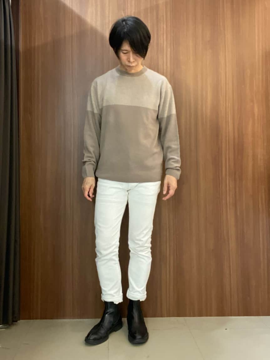 TAKEO KIKUCHIの【洗えるカシミヤ】微塵ボーダー カシミヤニットを使ったコーディネートを紹介します。｜Rakuten Fashion(楽天ファッション／旧楽天ブランドアベニュー)4831930