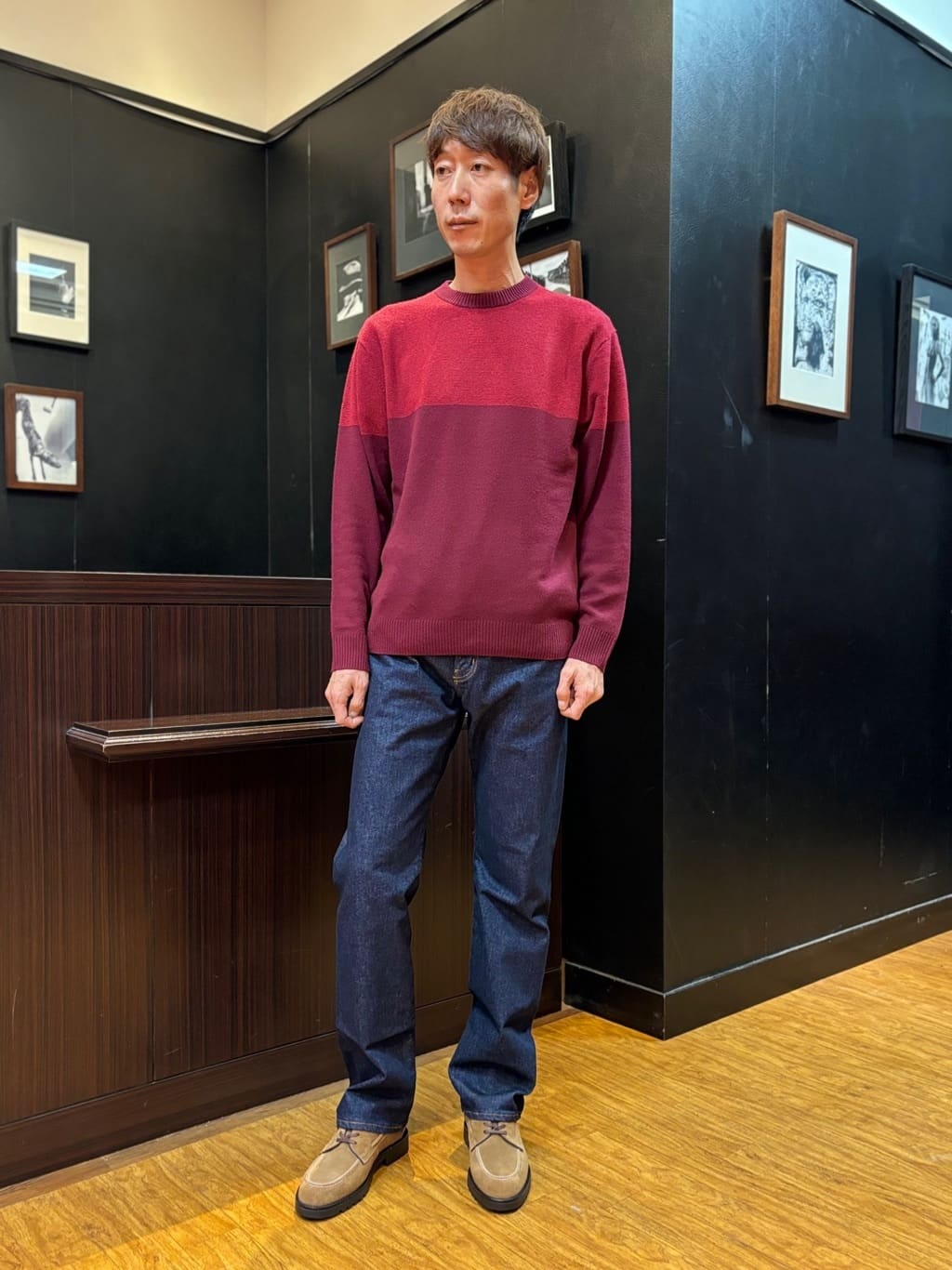 TAKEO KIKUCHIの【洗えるカシミヤ】微塵ボーダー カシミヤニットを使ったコーディネートを紹介します。｜Rakuten Fashion(楽天ファッション／旧楽天ブランドアベニュー)4831937