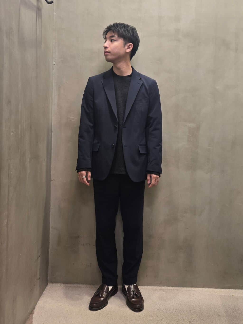 TAKEO KIKUCHIの【Sサイズ~】ウールブレンド ポンチ カットソーを使ったコーディネートを紹介します。｜Rakuten Fashion(楽天ファッション／旧楽天ブランドアベニュー)4835544